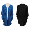 ملابس جديدة للنساء الخارجية المفتوحة الأمامية Batwing 3/4 Sleeves Street Style Long Cardigan Coard Coard Blue/Black