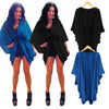 ملابس جديدة للنساء الخارجية المفتوحة الأمامية Batwing 3/4 Sleeves Street Style Long Cardigan Coard Coard Blue/Black