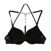 Sexy Women Bra 3/4 Cup Padded Push Up Y-Line Straps Halter Front Closure Underwire Bralette Underwear Lingerie