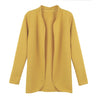 Women Open Front Striped Long Sleeve Cardigan OL Overcoat Blazer Jacket Coat Black/Rose/Yellow