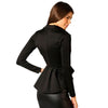 New Fashion Women Blazer Button Front Long Sleeve Irregular Hem Slim Short Jacket Coat Outerwear