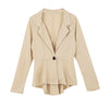 New Fashion Women Blazer Button Front Long Sleeve Irregular Hem Slim Short Jacket Coat Outerwear