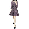 Floral Print Long Sleeve Self-Tie Ruffle Hem Casual Dress