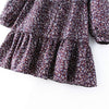 Floral Print Long Sleeve Self-Tie Ruffle Hem Casual Dress