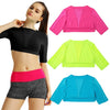 New Women Crop Top Solid Color Short Sleeves Pullover Slim Casual Thin Sports Yoga Short Blouse Tee