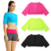 New Women Crop Top Solid Color Short Sleeves Pullover Slim Casual Thin Sports Yoga Short Blouse Tee