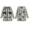 Fashion Women Knit Coat Pocketed Open Front Long Sleeves Casual Knitted Long Sweater Cardigan Grey