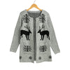 Fashion Women Knit Coat Pocketed Open Front Long Sleeves Casual Knitted Long Sweater Cardigan Grey