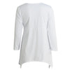 Women T-Shirt Knot Tunic Top V-Neck Long Sleeves Autumn Top Solid Slim Casual Tee White/Pink