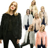 New Winter Women Faux Fur Coat Open Front Long Sleeve Fluffy Warm Outerwear Jacket Short Overcoat