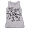 Fashion Kids Baby Girls Three-Piece Set Outfits Print Crew Neck Sleeveless Headband T-Shirt Jeans Pants Grey