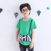 Kids Boys' Top Tee Letter Print Short Sleeve T-Shirt Solid O-Neck Pullover Cotton Tee White/Green/Yellow