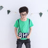 Kids Boys' Top Tee Letter Print Short Sleeve T-Shirt Solid O-Neck Pullover Cotton Tee White/Green/Yellow