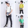 Kids Boys' Top Tee Letter Print Short Sleeve T-Shirt Solid O-Neck Pullover Cotton Tee White/Green/Yellow