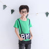 Kids Boys' Top Tee Letter Print Short Sleeve T-Shirt Solid O-Neck Pullover Cotton Tee White/Green/Yellow