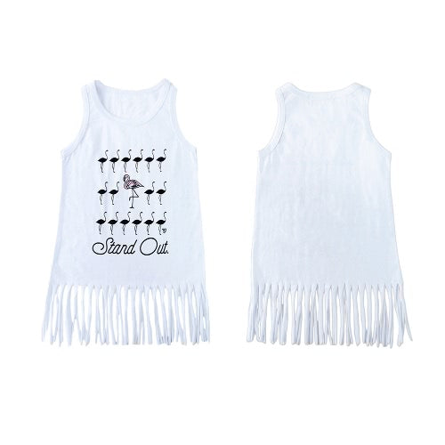 جديد للجنسين بيبي بوي فتاة الصيف المحملة جولة الرقبة أكمام الكرتون طباعة شرابة سترة طويلة المحملة الأبيض