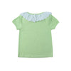 Sweet Cute Kids Baby Girl Cotton T-Shirt Peter Pan Collar Solid Color Short Sleeves Casual Tee Tops