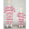 New Girls Boys Kids Two-Piece Set Pajama Christmas Sleepwear O-Neck Long Sleeves Casual House Coat Pants White