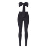 نساء مثير من قطعتين مجموعة من محصول محصول أعلى ضمادة ضمادة Bodycon طويلة السراويل Slid Slim Party Suits
