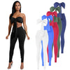 نساء مثير من قطعتين مجموعة من محصول محصول أعلى ضمادة ضمادة Bodycon طويلة السراويل Slid Slim Party Suits