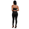 نساء مثير من قطعتين مجموعة من محصول محصول أعلى ضمادة ضمادة Bodycon طويلة السراويل Slid Slim Party Suits