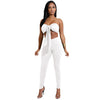 نساء مثير من قطعتين مجموعة من محصول محصول أعلى ضمادة ضمادة Bodycon طويلة السراويل Slid Slim Party Suits