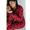 Women Christmas Family Look Pajama Set Reindeer Printed Sleepwear Nightwear Family Matching Outfit Father Mother Kid T-Shirt Pants Set Red