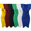 Sexy Women Midi Dress Ruffled Deep V Neck Sleeveless Asymmetric Solid Slim Bodycon Ruched Dress