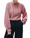 New Women Knitted Sweater Twist Solid Color Long Sleeve Loose Warm Jumper Pullover Knitwear Pink