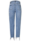 Women Ripped Jeans Denim Pears Destroyed Frayed Holes Washed Distressed Boyfriend Pants Trousers Tights