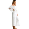 Sexy Women Maxi Long Dress Off the Shoulder Lace Flare Sleeve Elegant Evening Party Boho Dress White