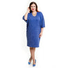 Spring Summer Women Plus Size Dress Pocket O Neck Casual Loose Dress Big Size Elegance Dress Blue/Burgundy