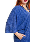 Spring Summer Women Plus Size Dress Pocket O Neck Casual Loose Dress Big Size Elegance Dress Blue/Burgundy