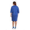 Spring Summer Women Plus Size Dress Pocket O Neck Casual Loose Dress Big Size Elegance Dress Blue/Burgundy