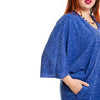 Spring Summer Women Plus Size Dress Pocket O Neck Casual Loose Dress Big Size Elegance Dress Blue/Burgundy