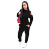 New Sexy Women Cold Shoulder Two-Piece Set O Neck Long Sleeve Ruffle Top High Waist Pants Suit