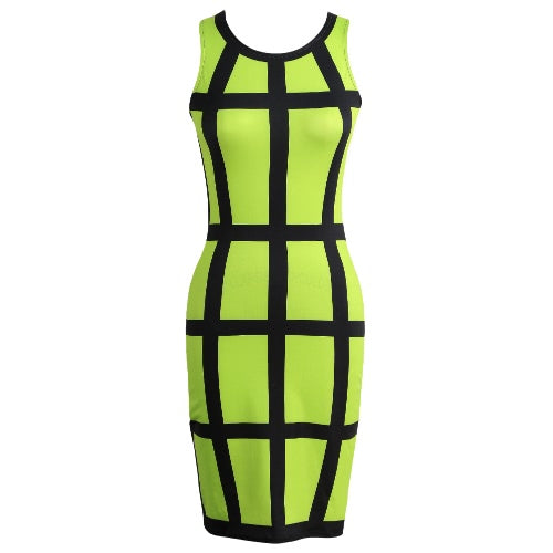 مثير المرأة البسيطة Bodycon اللباس كتلة اللون شريط س الرقبة أكمام حزب Clubwear فستان الشمس ضئيلة