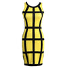 Sexy Women Mini Bodycon Dress Color Block Stripe O Neck Sleeveless Party Clubwear Slim Sundress