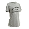 New Fashion Women T-Shirt Top Letter Print O-Neck Short Sleeves Casual Loose Blouse Grey