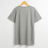 New Fashion Women T-Shirt Top Letter Print O-Neck Short Sleeves Casual Loose Blouse Grey