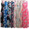 New Women Sexy Floral Print Dress Sleeveless Racerback Tunic Maxi Beach Long Loose Dress