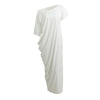 Sexy Summer Women Boho Long Maxi Dress Slash Neck Off Shoulder Solid Casual Loose Plus Size Dress White/Black