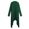 New Women Cardigan Plus Size Coat  Solid Long Sleeve Asymmetry Hem Poncho Shawl Thin Coat