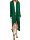 New Women Cardigan Plus Size Coat  Solid Long Sleeve Asymmetry Hem Poncho Shawl Thin Coat