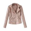 أزياء المرأة الخريف بولي Leather سترة جلدية برشام دراجة نارية السائق البريدي معطف فو الجلود الشارع Jaqueta ملابس خارجية