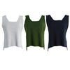 New Women Knitted Sweater Solid Color Round Neck Sleeveless Irregular Hem Mini Pullover Knitwear Grey/Army Green/Dark Blue