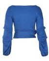 مثير نساء محصول بلوزة عميقة V-neck 3/4 الأكمام الأشرطة
