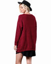 New Winter Autumn Women Knitted Cardigan Sweater Long Sleeves Pockets Elegant Outerwear Burgundy/Coffee/Khaki