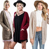 New Winter Autumn Women Knitted Cardigan Sweater Long Sleeves Pockets Elegant Outerwear Burgundy/Coffee/Khaki