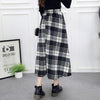 Winter Women Plaid Skirt Woolen High Elastic Waist Elegant A-Line Vintage Warm Midi Skirts